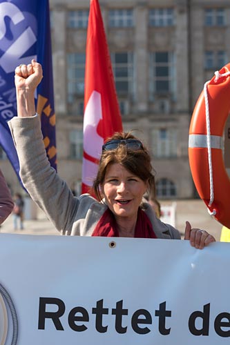 Aktion der Volksinitiative „Rettet den Bürgerentscheid”